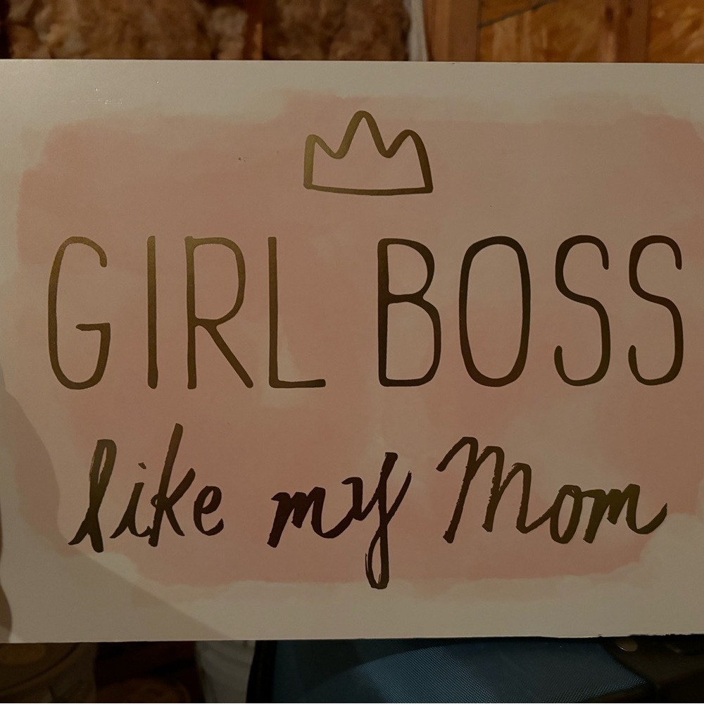Gold and Pink 'Girl Boss' Wall Decor